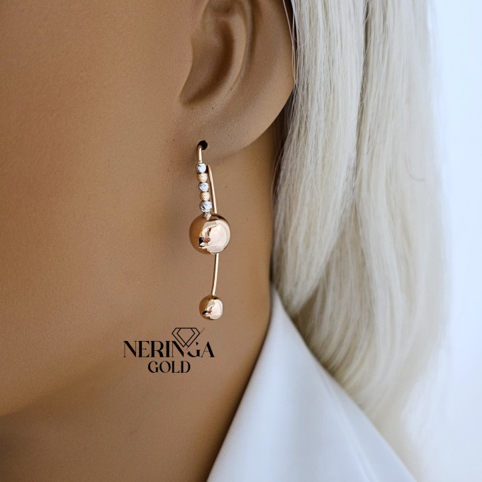 White rose gold earring #64526