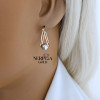 White rose gold earring #64532