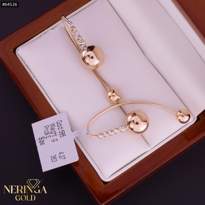 White rose gold earring #64526