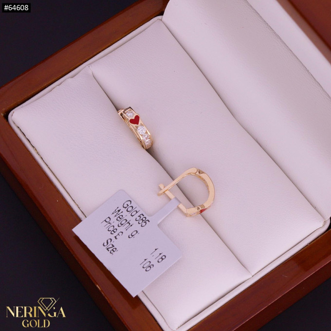 Rose gold children earrings #64608