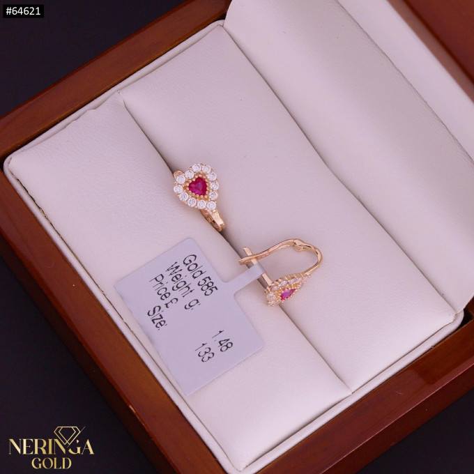 Rose gold children earrings #64621