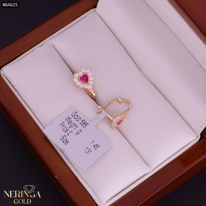 Rose gold children earrings #64625