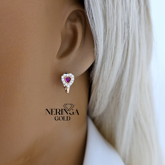 Rose gold children earrings #64625