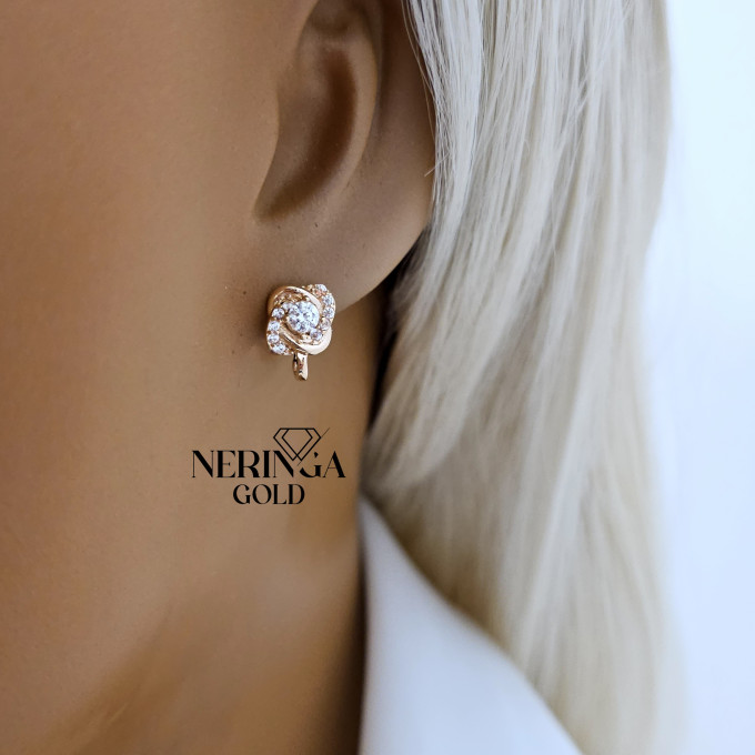Rose gold children earrings #64610