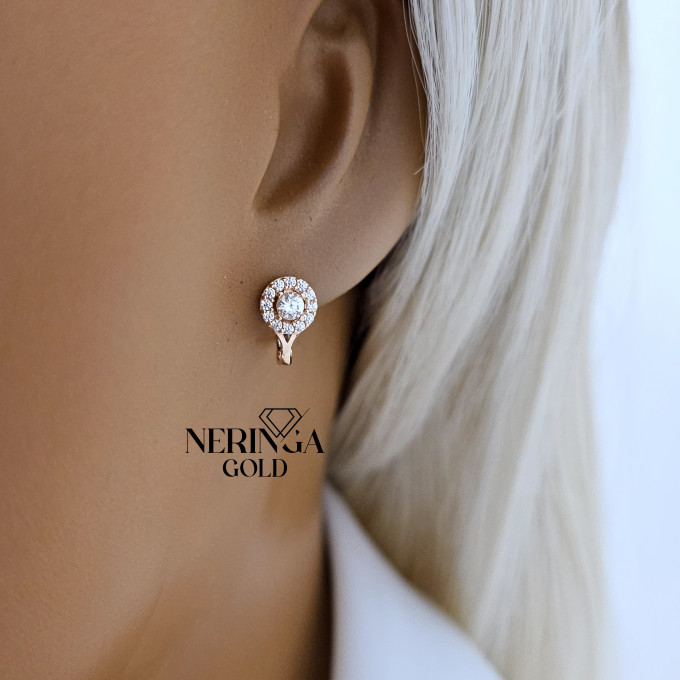Rose gold children earrings #64626