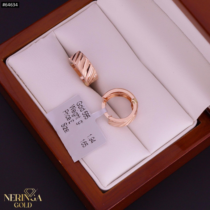 Rose gold hoop earrings #64634