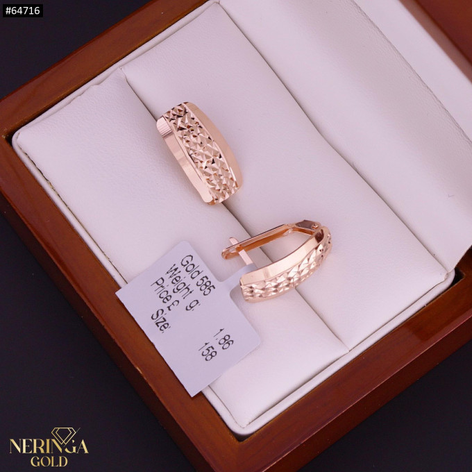 Rose gold english lock earrings #64716 Rose gold english lock earrings #64716