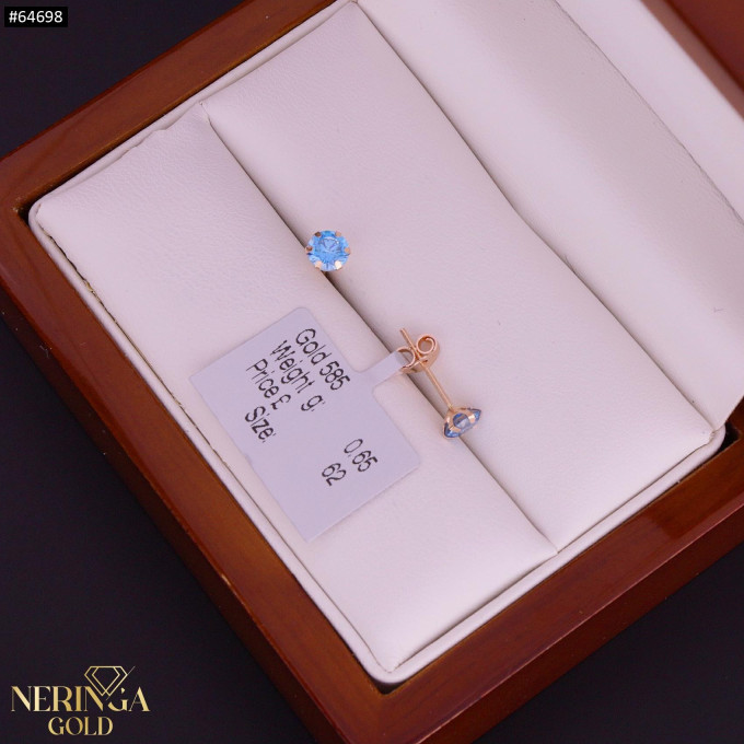Rose gold stud earrings #64698