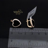 Rose gold english lock earrings #64804