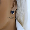Rose gold english lock earrings #64804
