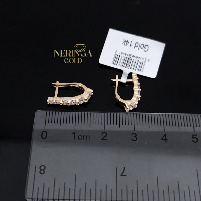 Rose gold english lock earrings #64790