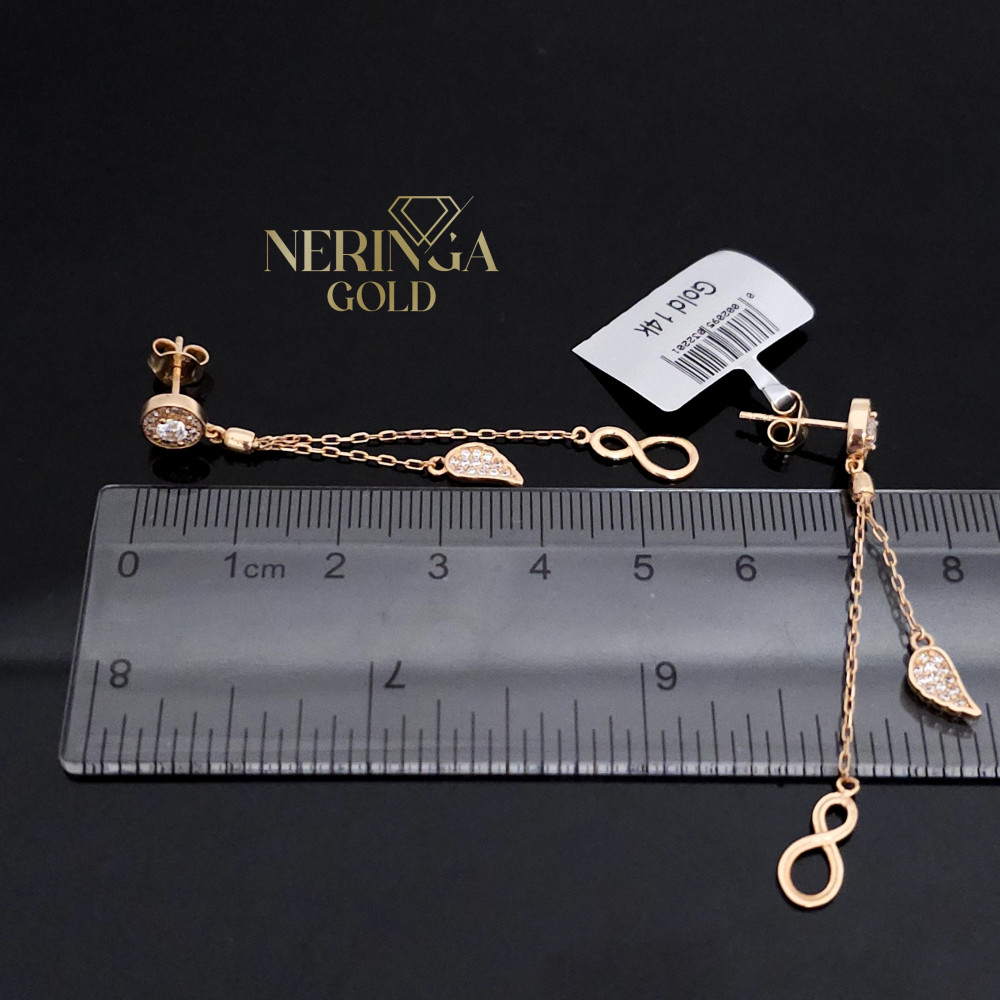 Rose gold stud earrings #64859