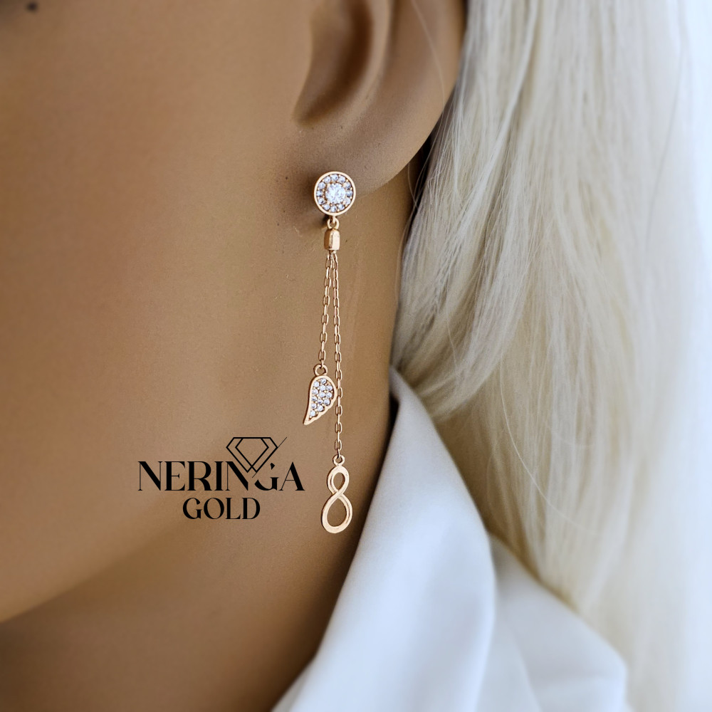 Rose gold stud earrings #64859