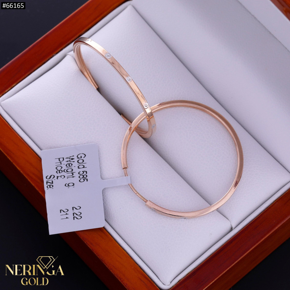 Rose gold hoop earrings #66165