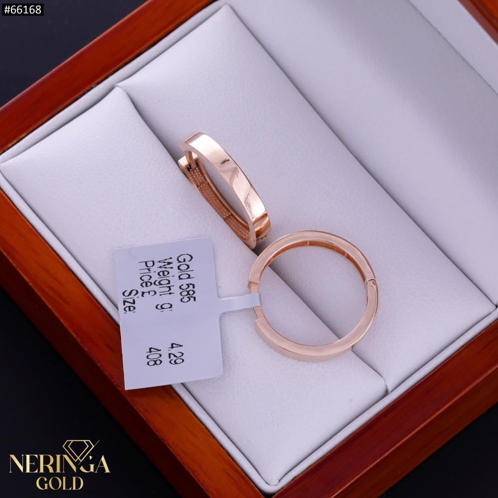 Rose gold hoop earrings #66168