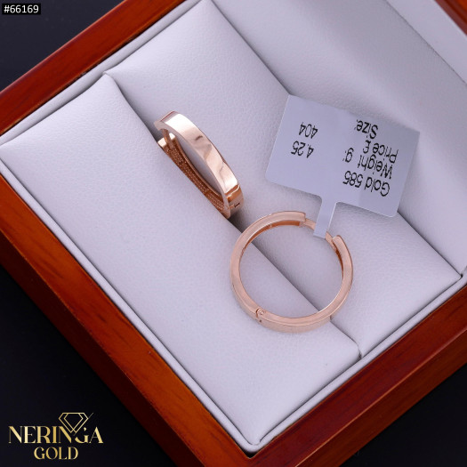 Rose gold hoop earrings #66169