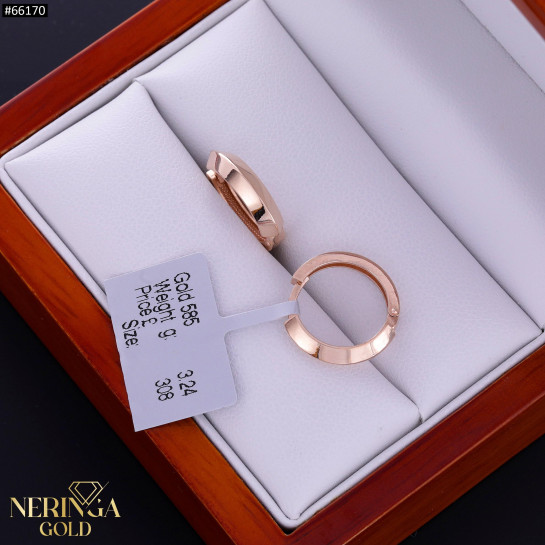 Rose gold hoop earrings #66170