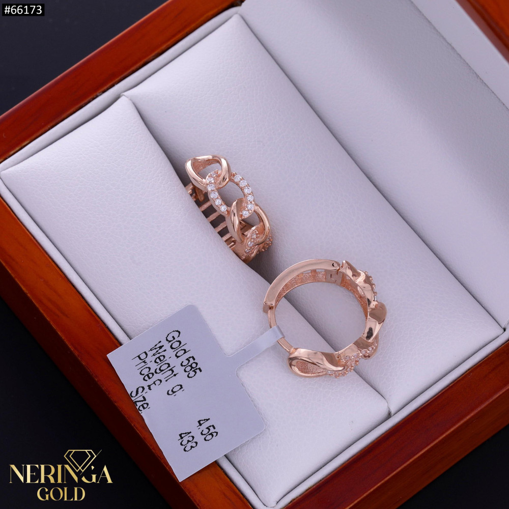 Rose gold hoop earrings #66173