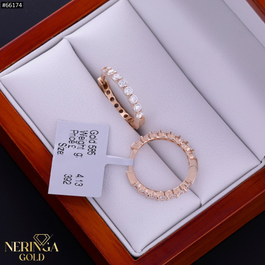 Rose gold hoop earrings #66174