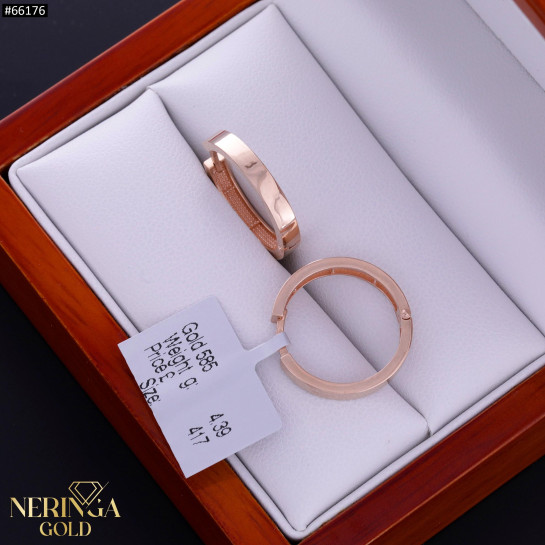 Rose gold hoop earrings #66176