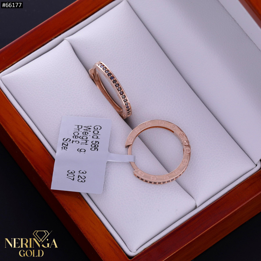 Rose gold hoop earrings #66177