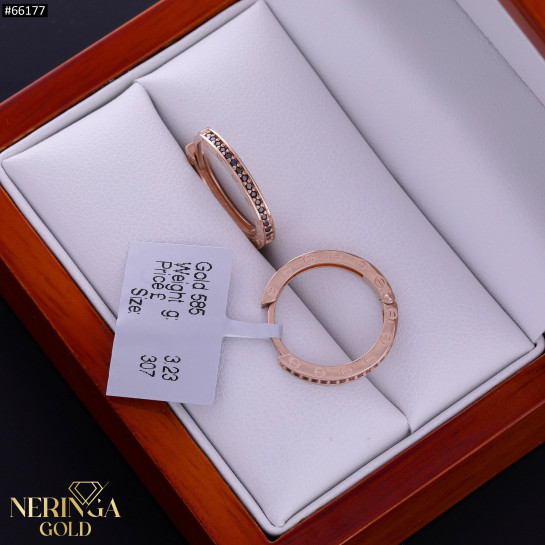 Rose gold hoop earrings #66177