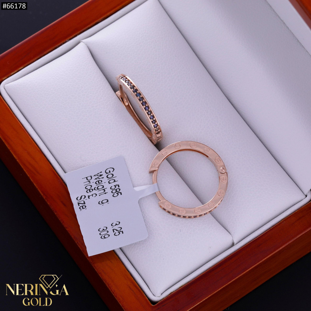 Rose gold hoop earrings #66178