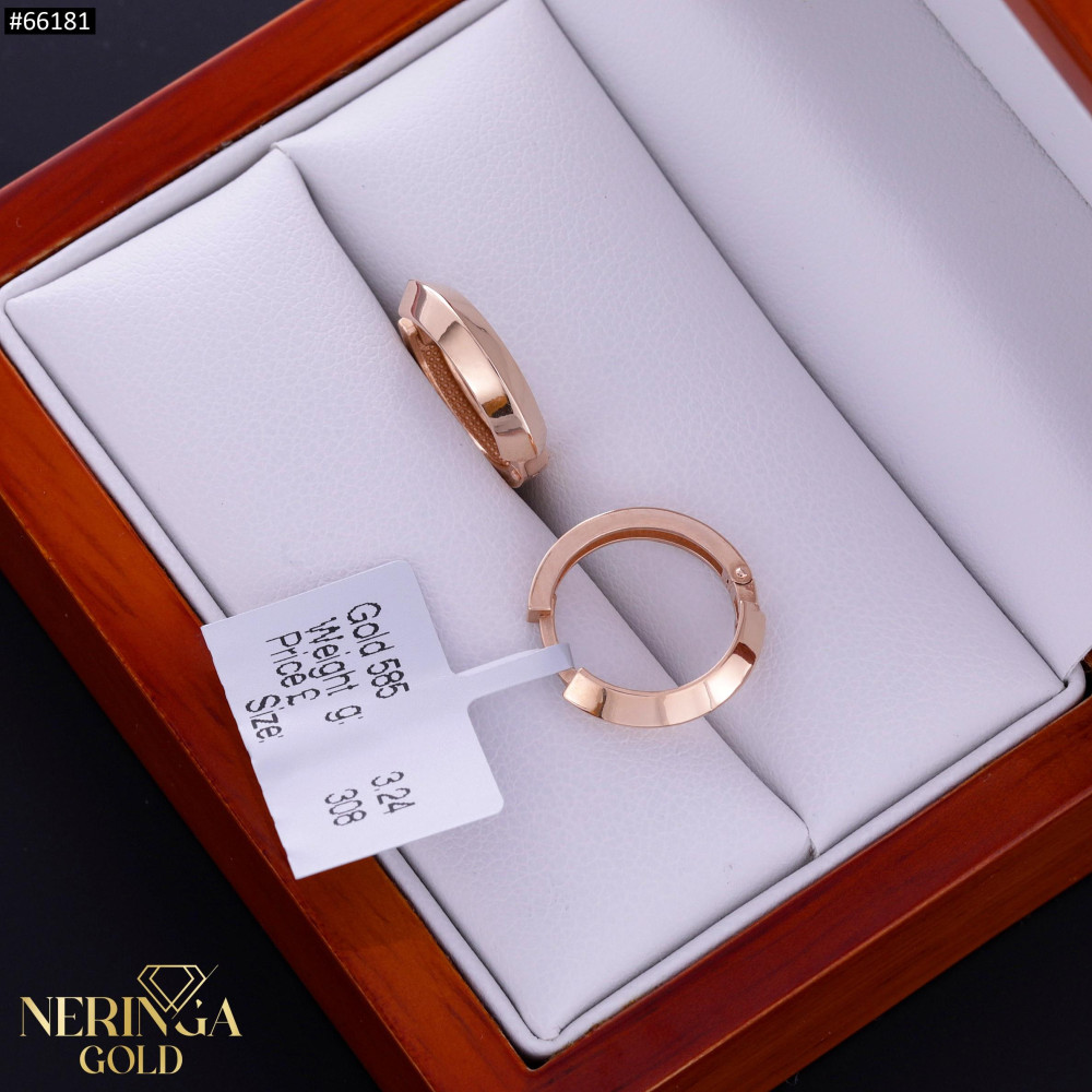 Rose gold hoop earrings #66181