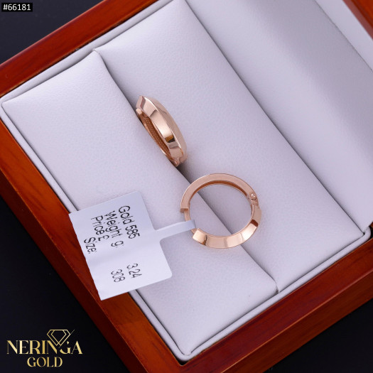 Rose gold hoop earrings #66181