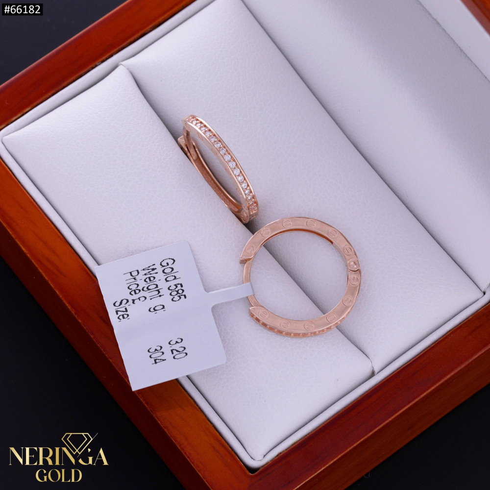 Rose gold hoop earrings #66182