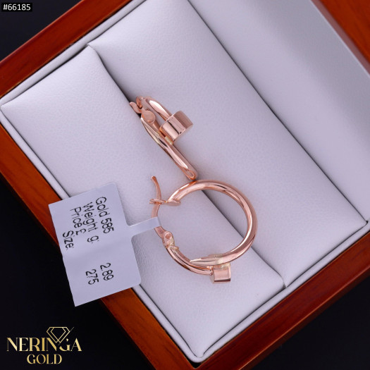 Rose gold hoop earrings #66185