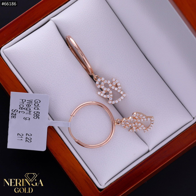 Rose gold hoop earrings #66186 Rose gold hoop earrings #66186