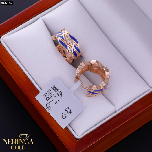 Rose gold hoop earrings #66187