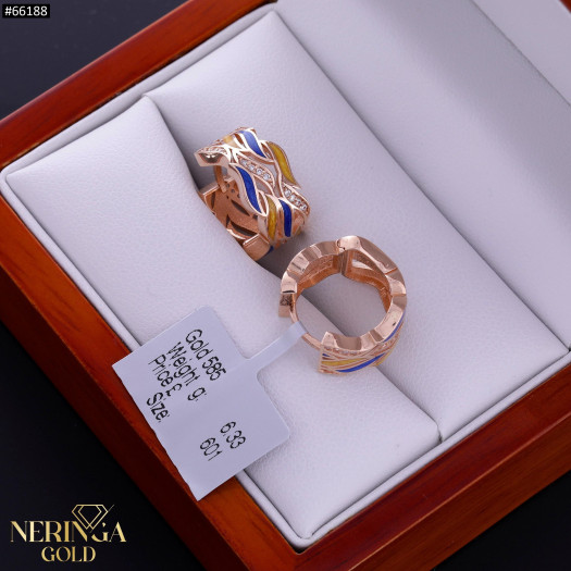 Rose gold hoop earrings #66188