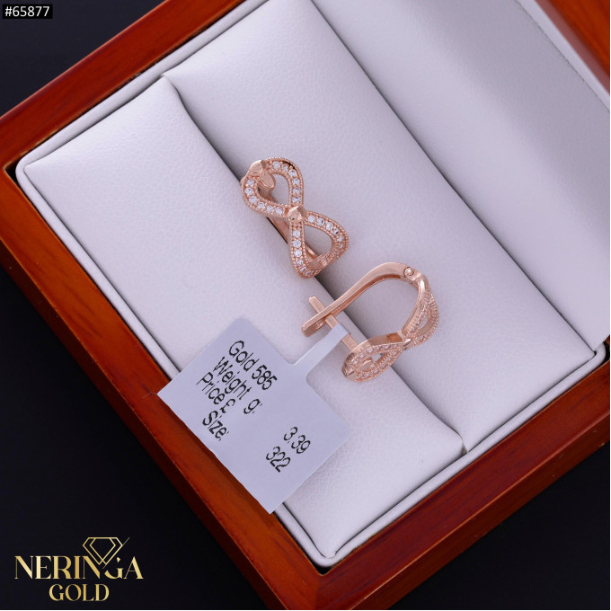 Rose gold english lock earrings #65877 Rose gold english lock earrings #65877