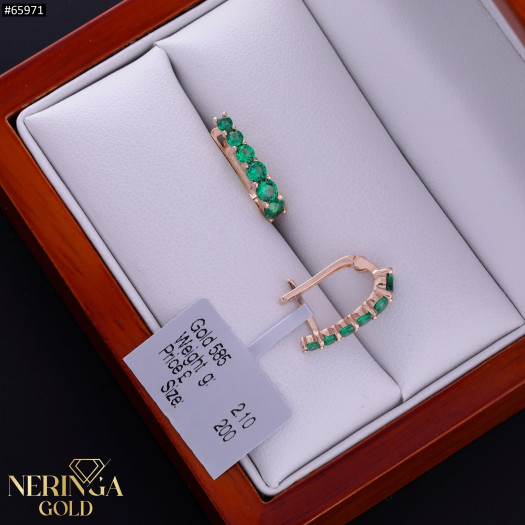 Rose gold english lock earrings #65971