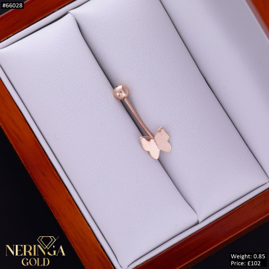 Rose gold navel piercing #66028