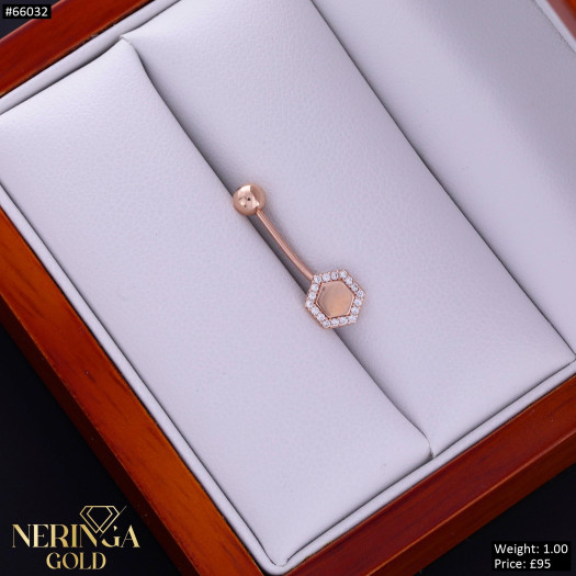 Rose gold navel piercing #66032