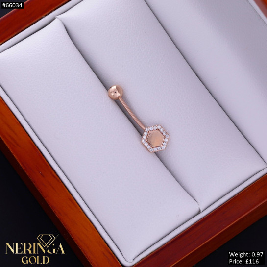 Rose gold navel piercing #66034