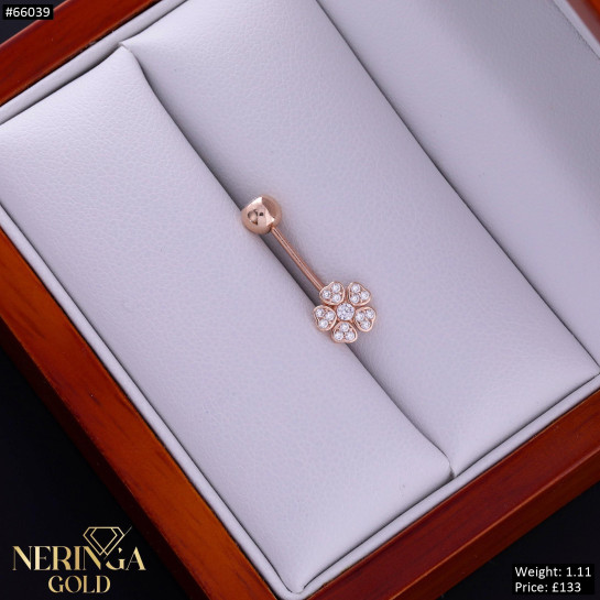 Rose gold navel piercing #66039