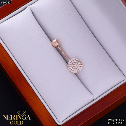 Rose gold navel piercing #66042