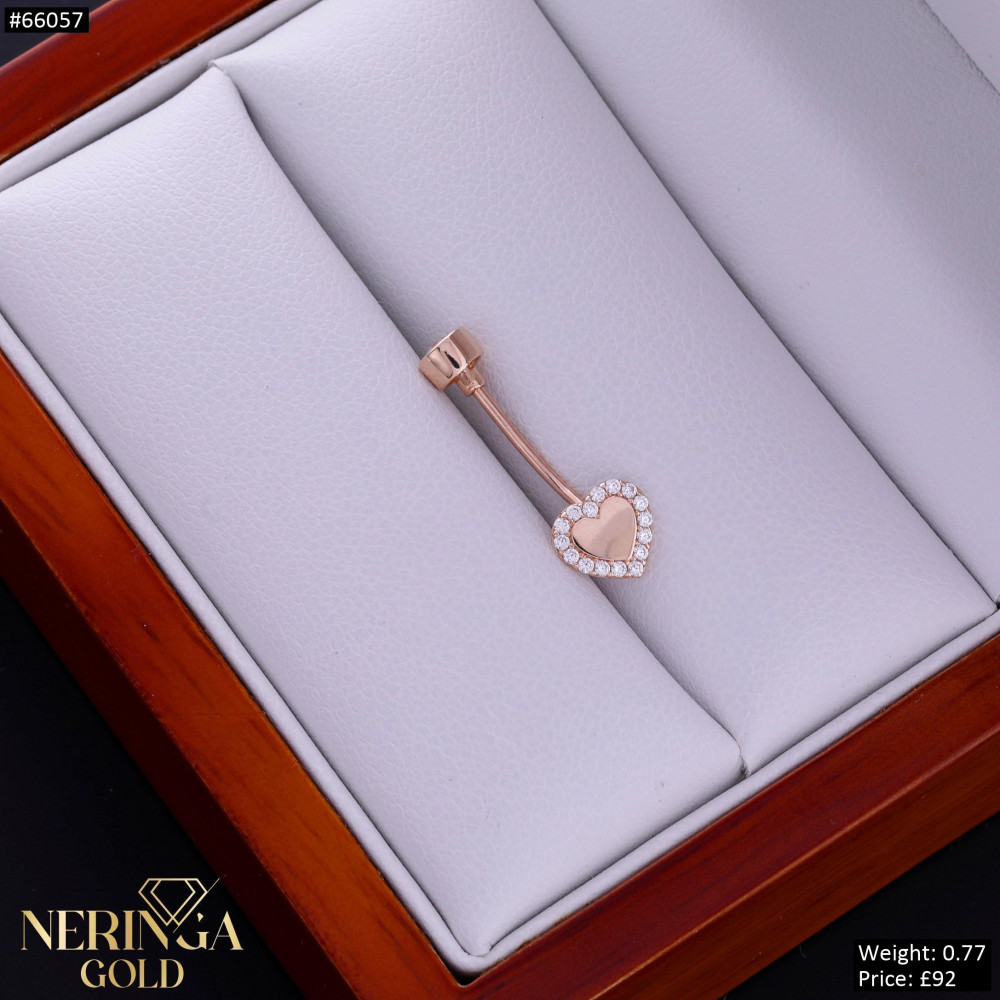 Rose gold navel piercing #66057