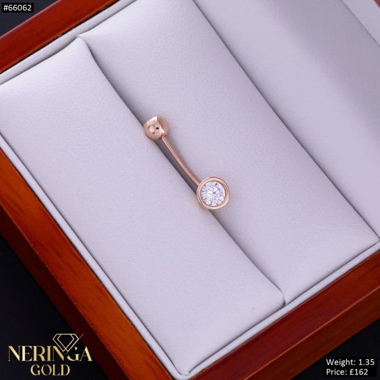 Rose gold navel piercing #66062