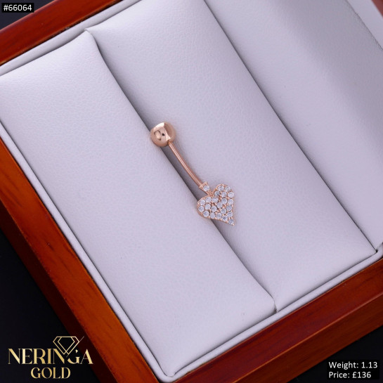Rose gold navel piercing #66064
