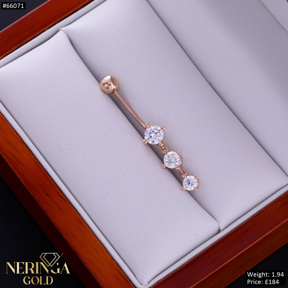 Rose gold navel piercing #66071