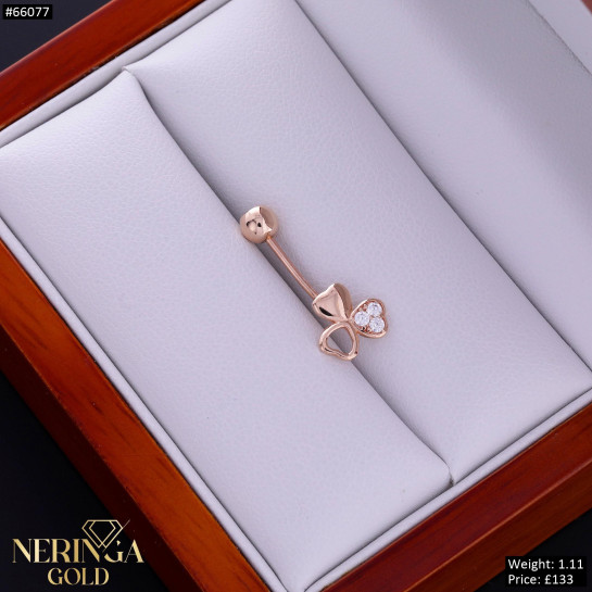 Rose gold navel piercing #66077