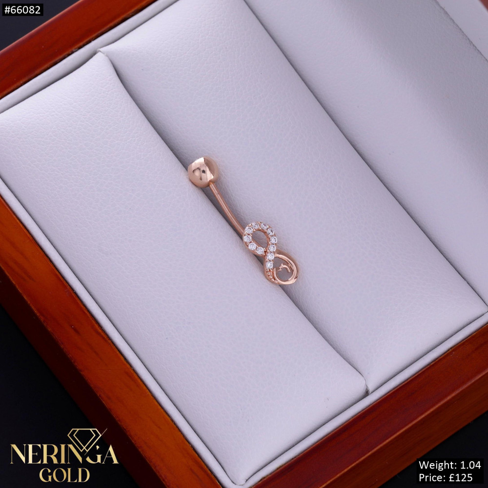 Rose gold navel piercing #66082