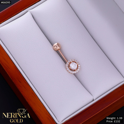 Rose gold navel piercing #66095