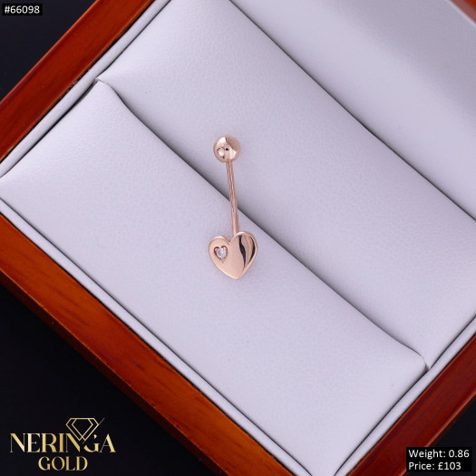Rose gold navel piercing #66098