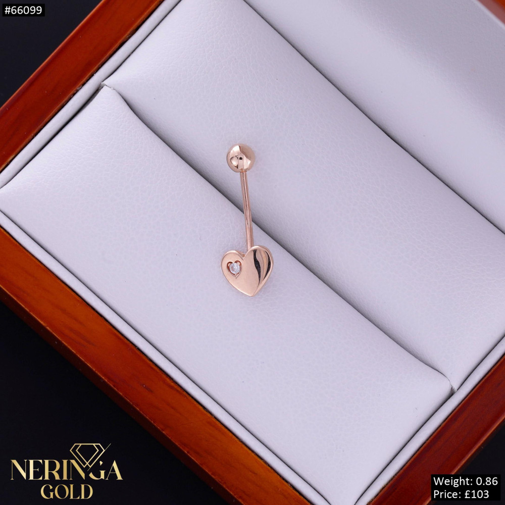 Rose gold navel piercing #66099